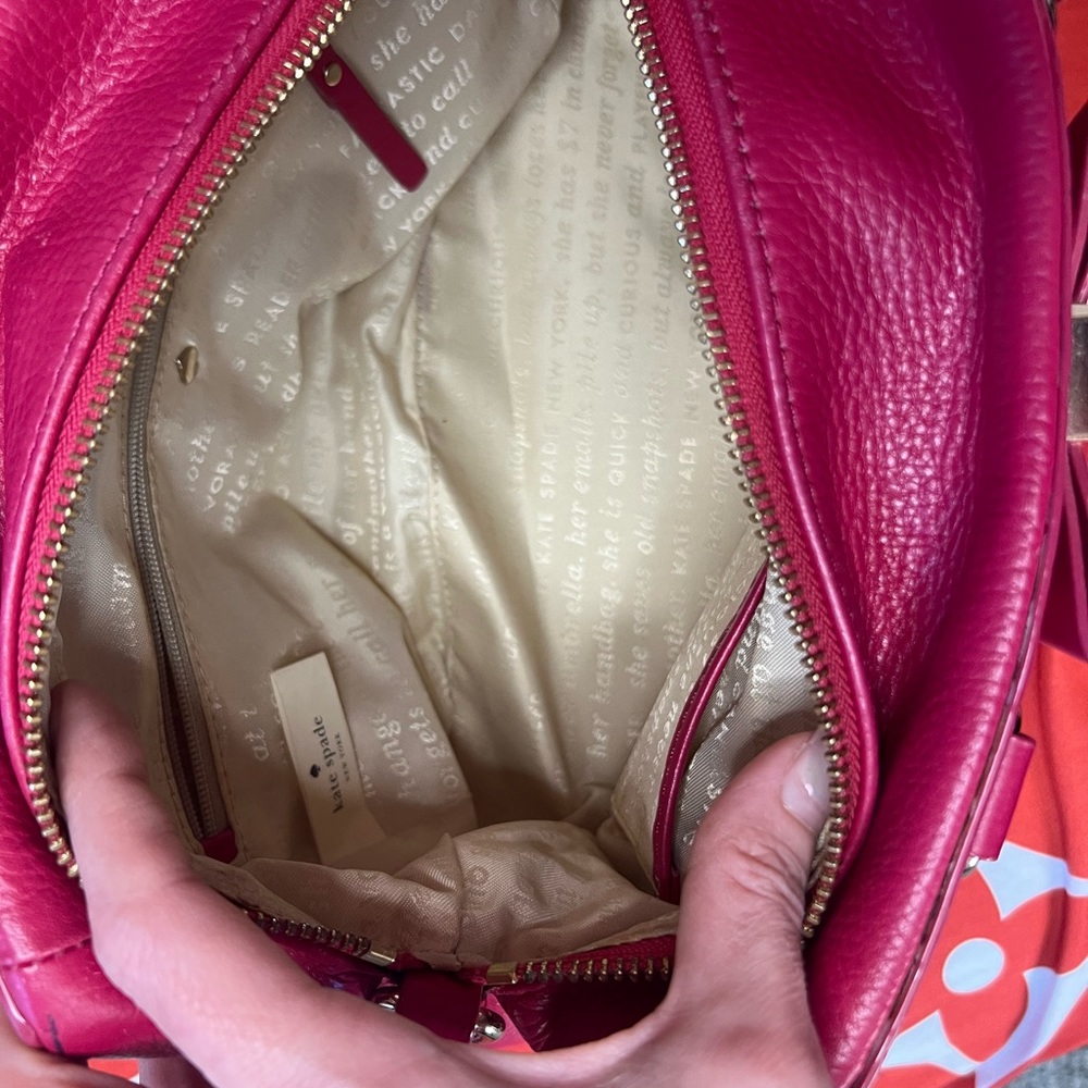 Pre-loved Kate Spade Pink Rectangle Leather Bag with Bow - Picture 12 of 14